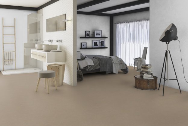 Linoleum Gerflor Lino Art 0550 Beton Soft Grey hall_2