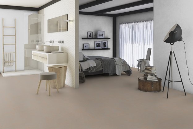 Linoleum Gerflor Lino Art 0555 Flashy Street Grey hall_2