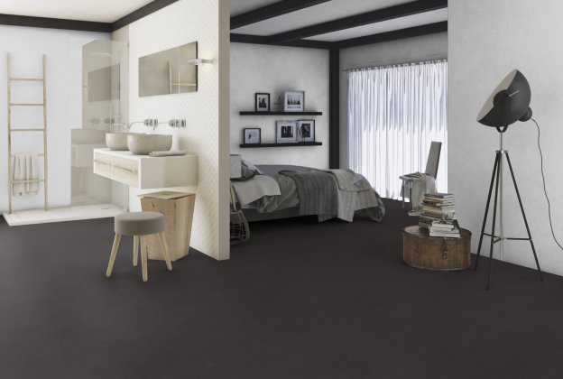 Linoleum Gerflor Acoustic Plus Lino Art Urban 0561 Pitch Black must_2