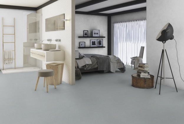 Linoleum Gerflor Lino Art 0562 Titan Grey hall_2