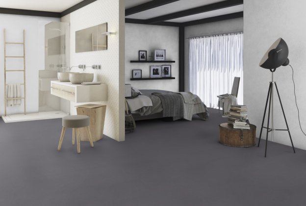 Linoleum Gerflor Lino Art 0565 Graphite Grey hall_2