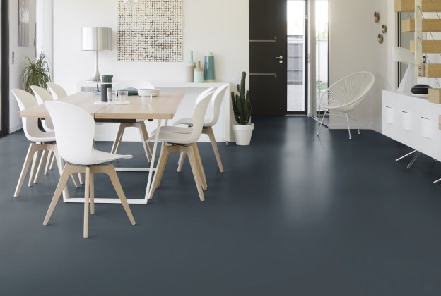 Linoleum Gerflor Lino Art 0070 Cool Grey hall_2