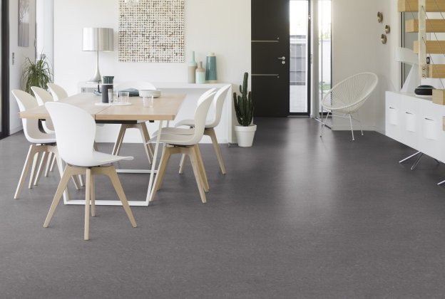 Linoleum Gerflor Marmorette 0050 Quartz Grey hall_2