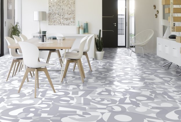 Akustiline PVC Gerflor Taralay Impression Acoustic 1103 Happy Number Grey muster_3
