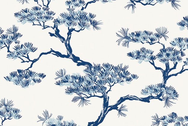 Käsitöötapeet Paper & Ink, Natural Silhouettes, ns50022 sinine/valge   _1