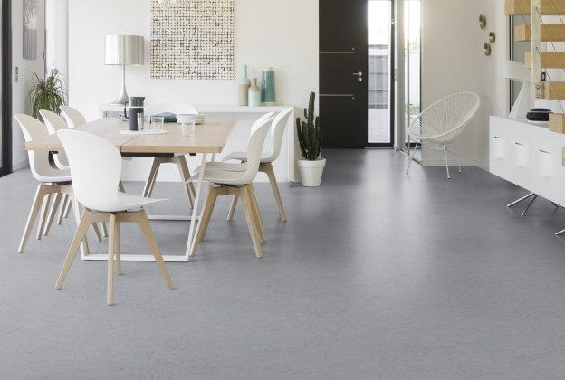 Linoleum Gerflor DLW Marmorette 3.2MM 0055 ASH GREY hall_2