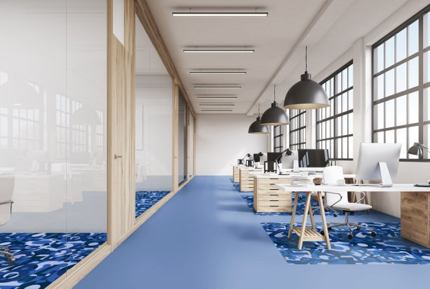 Akustiline PVC Gerflor Taralay Impression Acoustic 1102 Happy Number Blue muster_2