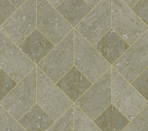 Käsitöötapeet Tiffany Designs, Reveries, rv404 roheline/hõbe, kuldne triip  