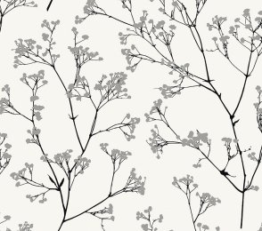 Käsitöötapeet Paper & Ink, Natural Silhouettes, ns50300 valge/ hall/ must