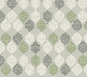 Käsitöötapeet Paper & Ink, Natural Silhouettes, ns50604 roheline / valge/ hall 